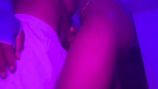 Hawt tiny Black teen creamy vagina getting blacked by bbc ramrod couldn’t resist fiddling love button when that babe came out the shower POV