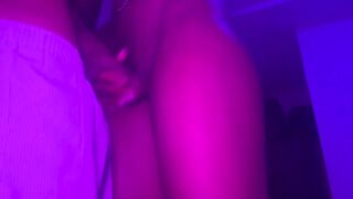 Hawt tiny Black teen creamy vagina getting blacked by bbc ramrod couldn’t resist fiddling love button when that babe came out the shower POV