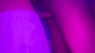 Hawt tiny Black teen creamy vagina getting blacked by bbc ramrod couldn’t resist fiddling love button when that babe came out the shower POV