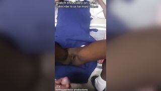 eighteen year teen Ebony beauty show vagina & suck sex tool for dad