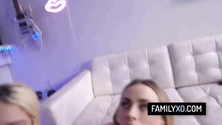 Perv stepfather bangs his stepdaughter and her BFF