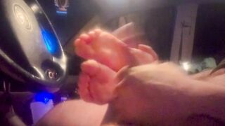 Hot redhead Liz Lane gives Chester Van Name one more fantastic Unfathomable mouth blow job and then we switch it up to some foot job cum