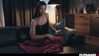 Shemale Grows Futanari Wang - Solo Transsexual Prostate Climax With Loads of CUM