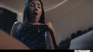 Shemale Grows Futanari Wang - Solo Transsexual Prostate Climax With Loads of CUM