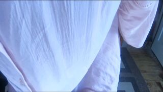 Trans Lady Doxy Daphne Sits on Her Pink Vibrator and Jerks off in a Glass