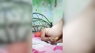 Masturbating with a banana in my butt