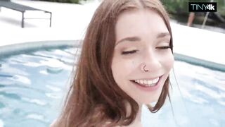 Small Cum Bitch Drains Dong All Over Her Face