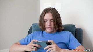 River Lynn is turned on when her stepcousin watches porn ifo her and this babe makes a decision to masturbate.The tiny breasts golden-haired lets him lick and screw her cunt