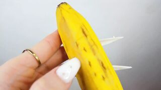 Lengthy White Nails Scratching And Destroying Banana Like Penis