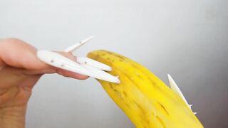 Lengthy White Nails Scratching And Destroying Banana Like Penis