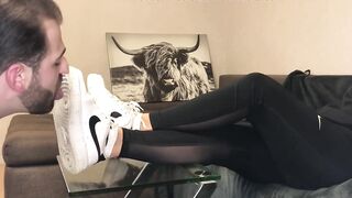 Immodest White Sneaker Worship - Valeria Night (Side View)