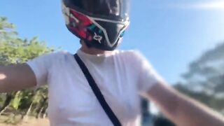 I picked up a DiDi customer out of a brassiere and this guy noticed my large bazookas two