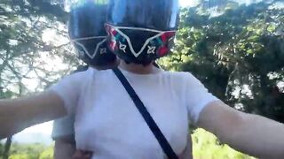 I picked up a DiDi customer out of a brassiere and this guy noticed my large bazookas two