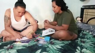 We catch up on studies and end up screwing