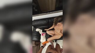 The lesbo neighbour fell face-1st onto the knob.