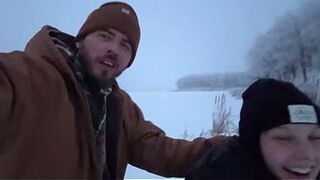 Nearly Caught Screwing Outside Then Warming Him Up with My Leaking Vagina