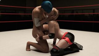 2 T-girl And One Angel Wrestling Training Turns In To Anal Sex Creampie Three-some Joy