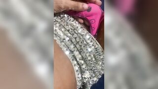 Youthful transgender beauty jerking off her pants until his wang is hard