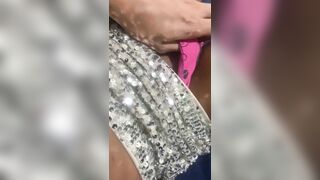 Youthful transgender beauty jerking off her pants until his wang is hard