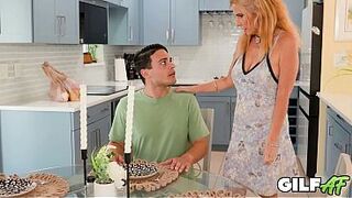 GilfAf- Golden-haired GILF Dawn Layla's Bedroom Fuck & Thick Cum Drink