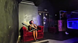 Practicing my guitar strings not Knowing the bartender was a MASSIVE fan...that guy was cute also so i showed him some FAN APPRECIATION!!