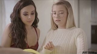 When Carolina's girlfriend walks in on her when that babe's sucking penis, that babe's like, oh sorry! But Carolina says, hey why dont u come here, virgin hotty?