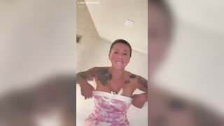 Up petticoat POV of Large tit mother I'd like to fuck Lola Maverick