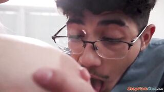 Motherinlaw Kenzie Taylor needs to educate her soninlaw to save his relationship.The breasty mother i'd like to fuck lets him lick her twat and tittyfuck her large bazookas