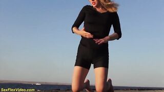 Sexy supple angel Alisa Adelson likes undressed yoga