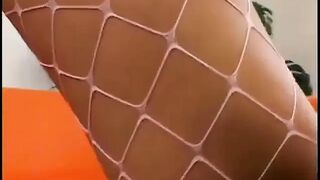 2 biggest rods fill all the holes of this flawless youthful golden-haired anal wench