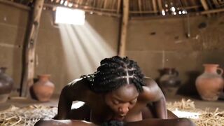 Afro older woman banging with his neighbour from the village when his spouse goes to work ( AI GENERATED )