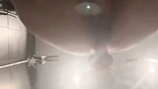 Sextoy bang in shower with massive squirt