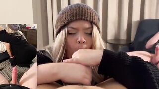 Cuck cums likewise quick but has to keep watching