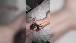 SaraDiamante gets banged like a bitch by 2 large Spanish knobs