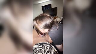 Lascivious Tiny Wife Sucking on Bulls Large Ebony Schlong