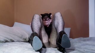 Spruce Trans Ladyslut Daphne in Hose and High Heels Screws Herself in the Butt