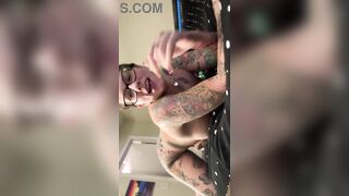 Large tit gf Lola Maverick teases and plays in daybed