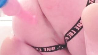 Transgirl pounds her butt with a Knotty toy and take it balls unfathomable!