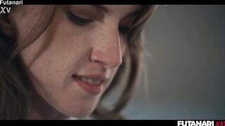 two Cuties 1 Trans - Futanari Lesbo 3some with Leana Lovings Lily Lou & Octavia Red