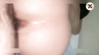 OUCH MY BOOTY HURTS!!! Fuckme hard... my stepsister sucks my dong and then I screw her booty and fill her with cum