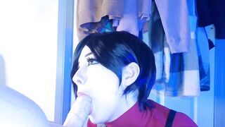 Ada wong uses Leon for sex, gives footjob and pounds large oiled butt