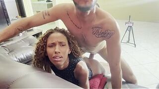 Taking the neighbour's virginity from her little booty and making her screech and groan with fun.