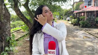 Reporter suggests her booty for the scoop of the recent news! Hardcore sex!