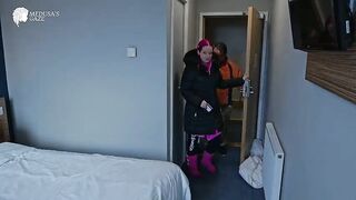 Concupiscent Emo Tattooed woman with Pink hair, lets Businessman dry off in her hotel room then bangs and get him off in her - Lady Lazarus