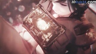 Ela and Dokkaibei banging ramrods in their taut cunts