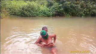 Screwing Nasty Colledge Course Boy-friends large dick during village river baths