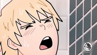 Tamaki vs Mirio in the gym shower, homosexual porn version of the hentai my hero academia.