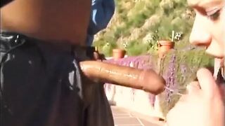 Fortunate dude gets to bang lustful beauty outdoors