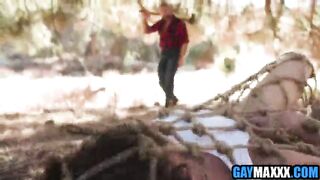 Thieving Twink Tied Then Screwed By Angry Lumberjack