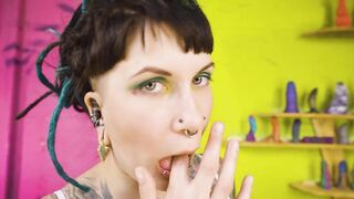 Heavily Inked Model Presses Eager Toys in Holes Z-FILMZ TOYWALL Toy Testing